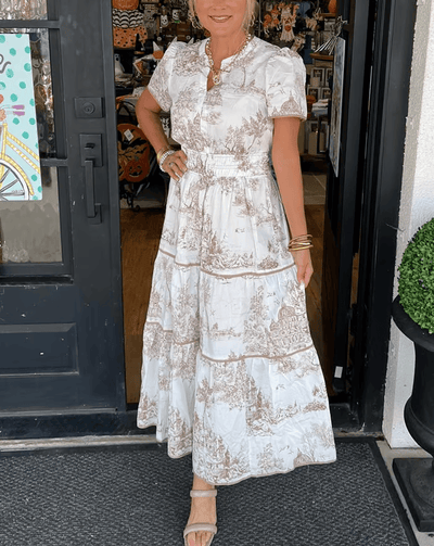 Solene - Boho Chic V-hals Floral Maxikjole
