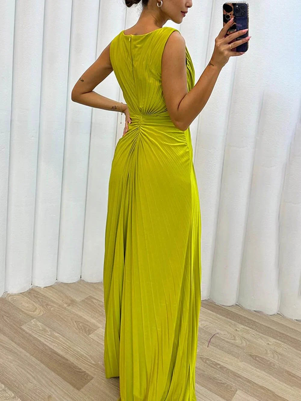 Serena | Plisseret Maxi Aftenkjole