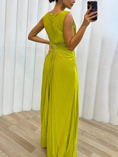 Serena | Plisseret Maxi Aftenkjole