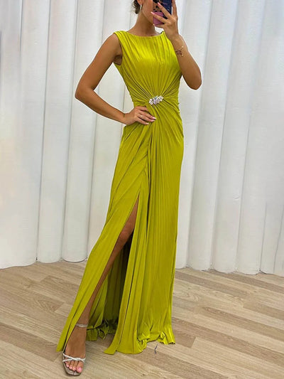 Serena | Plisseret Maxi Aftenkjole
