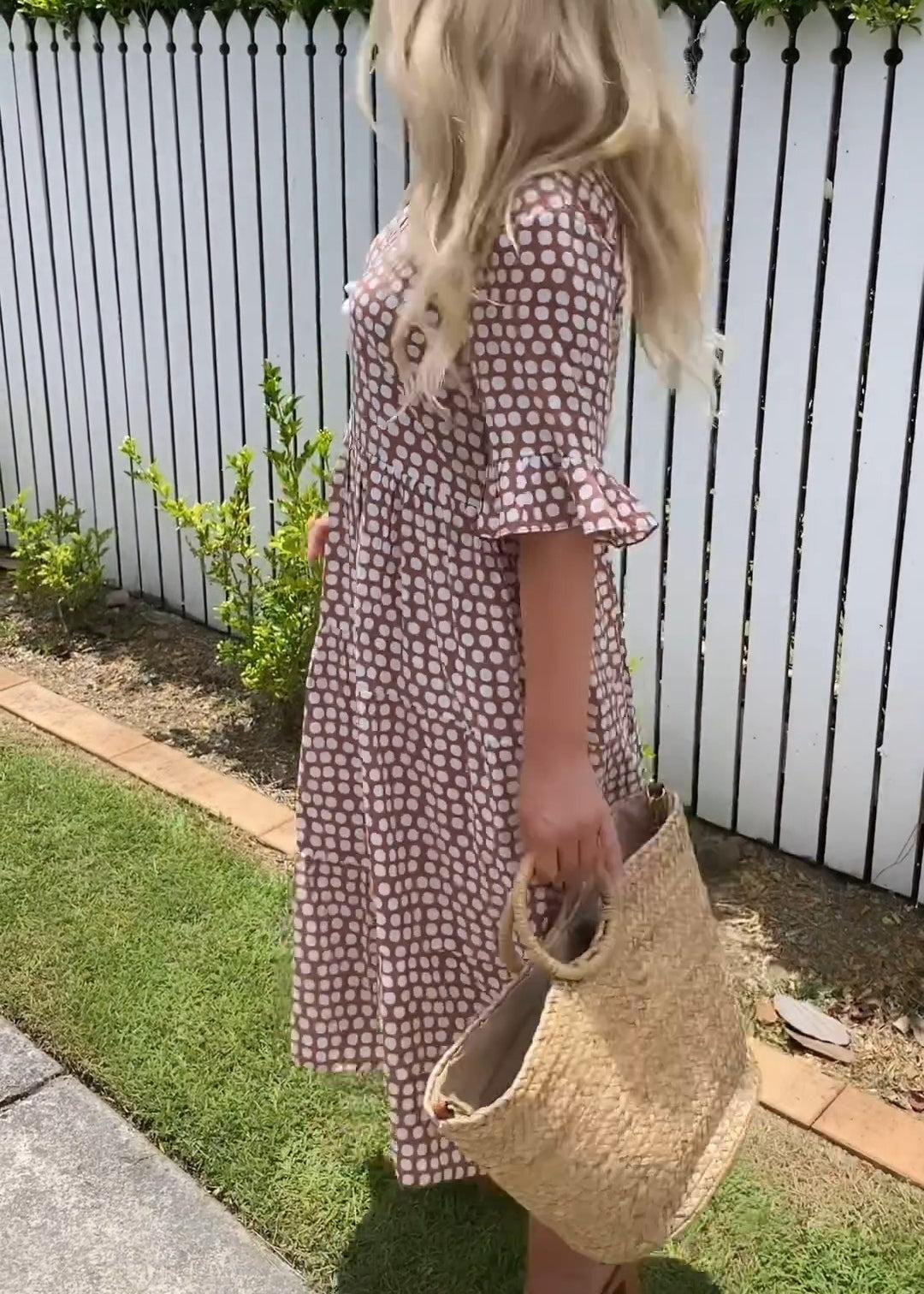 Stella - Prikket Midi Sommerkjole