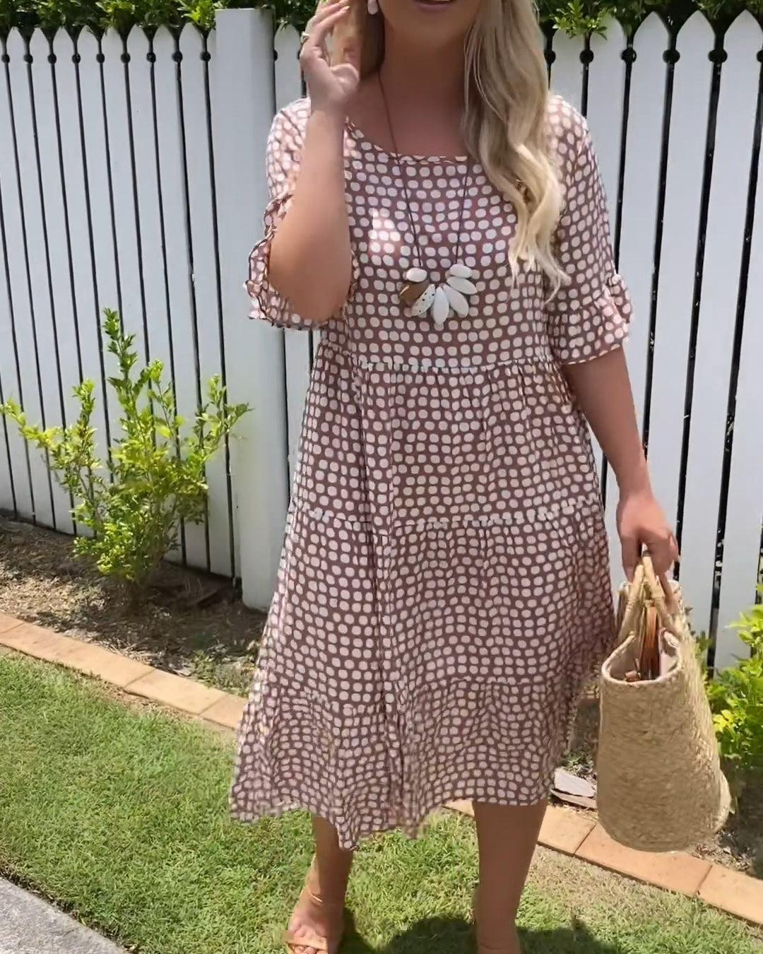 Stella - Prikket Midi Sommerkjole