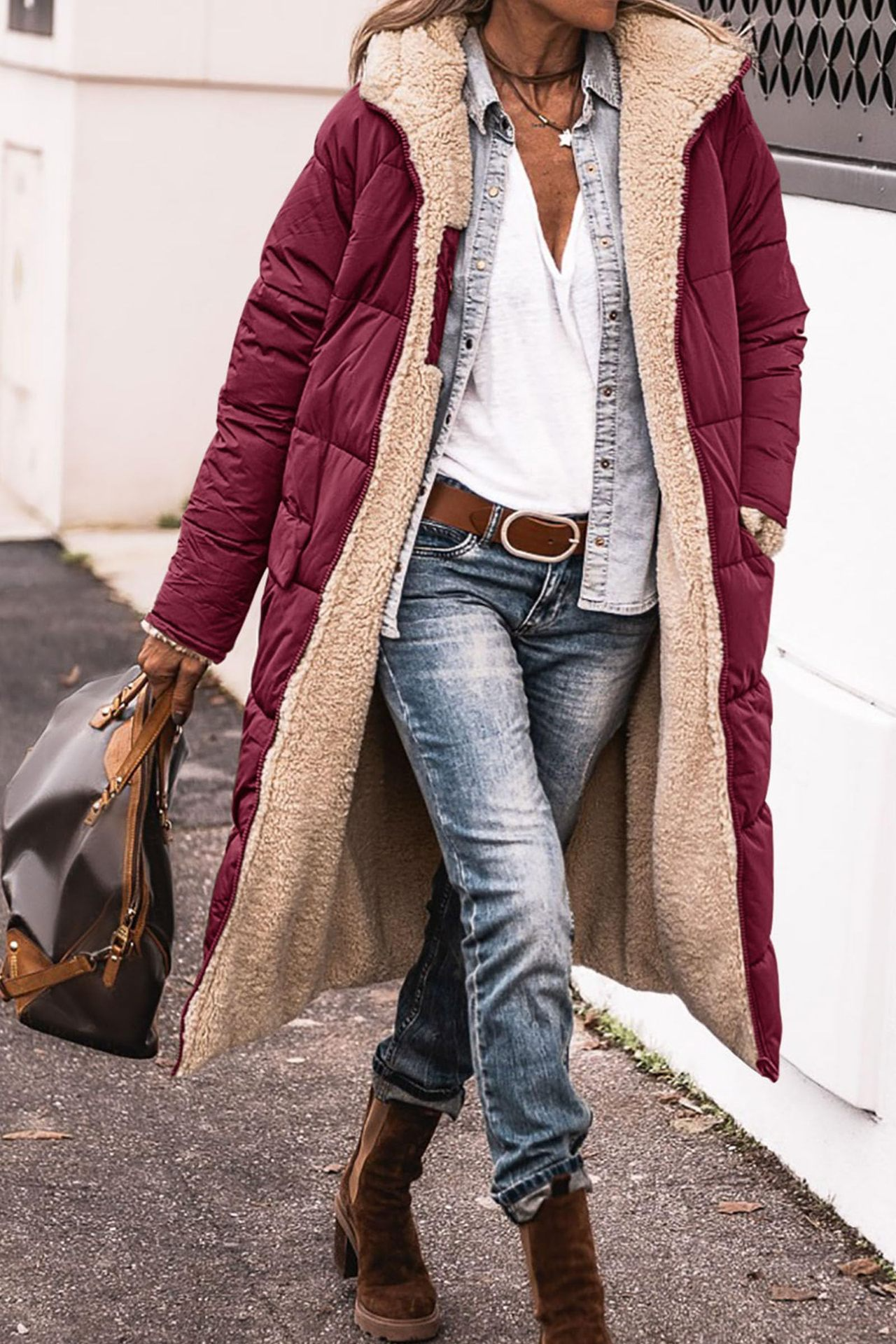 Johna – Luxe Reversible Sherpa Coat 
