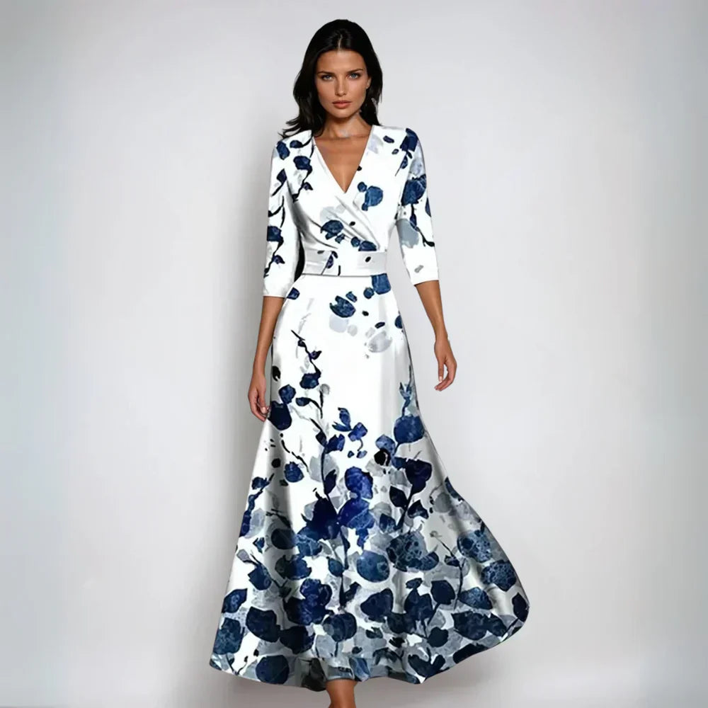 Sofia™ | Stilfuld Blomstret Omslagskjole