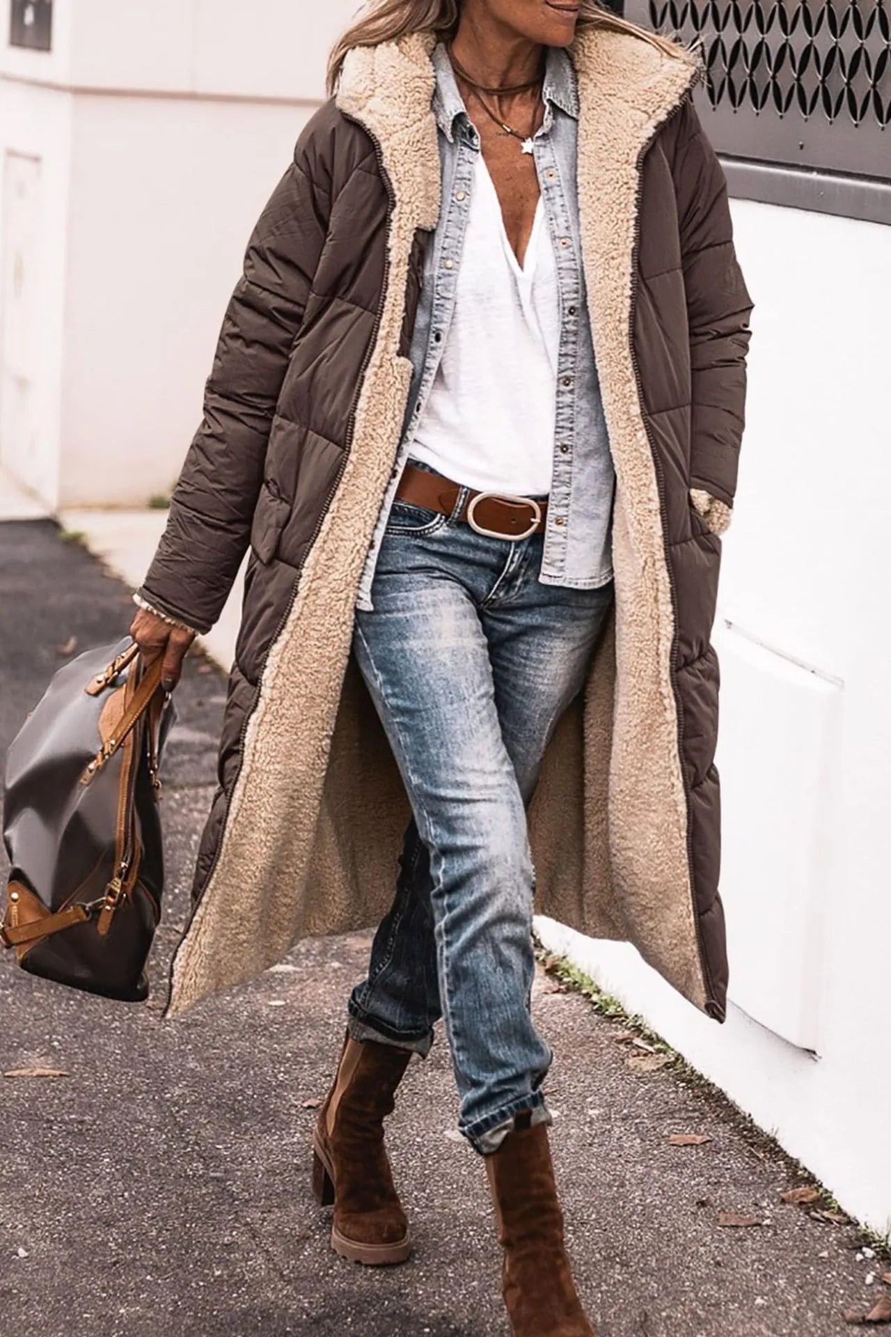 Johna – Luxe Reversible Sherpa Coat 