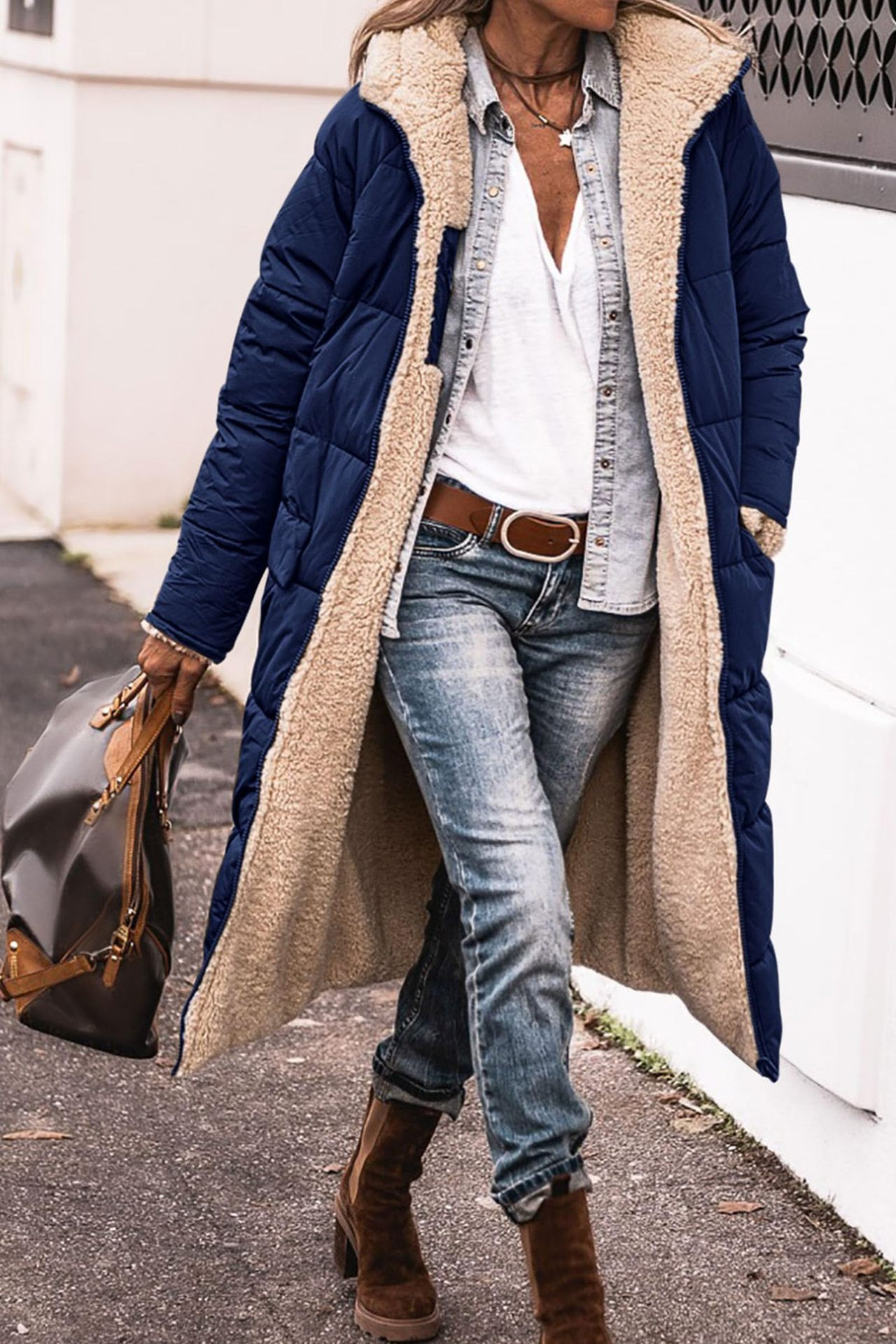 Johna – Luxe Reversible Sherpa Coat 