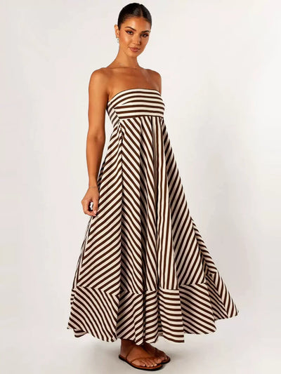 Damaris - Komfortabel Stilfuld Ruched Maxikjole