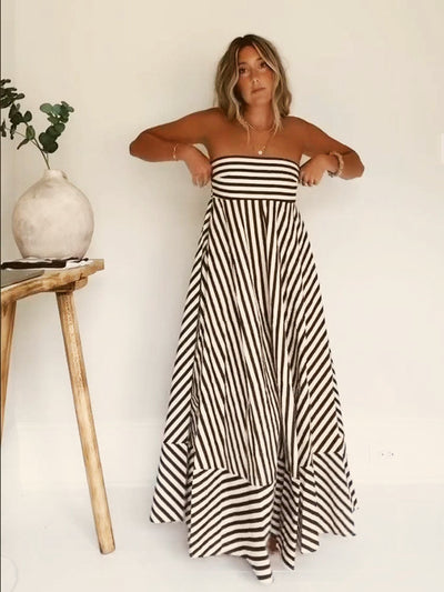 Damaris - Komfortabel Stilfuld Ruched Maxikjole