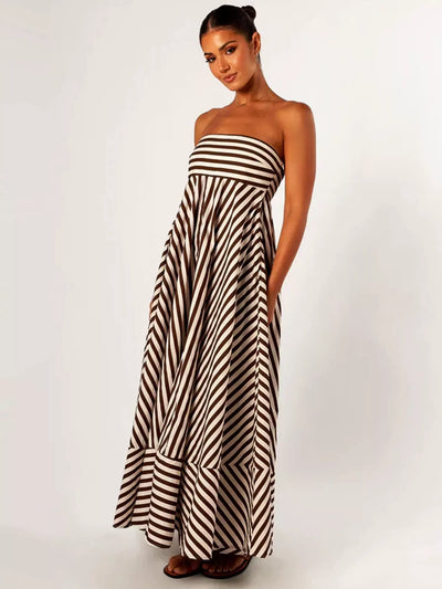Damaris - Komfortabel Stilfuld Ruched Maxikjole