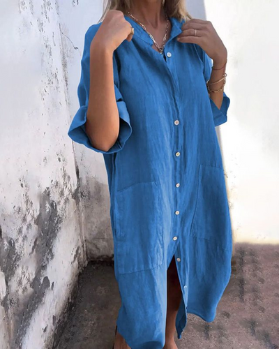 Sofia™ | Ibiza Stil Casual Skjortekjole