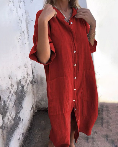 Sofia™ | Ibiza Stil Casual Skjortekjole