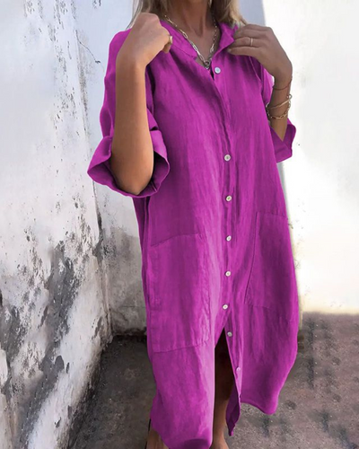 Sofia™ | Ibiza Stil Casual Skjortekjole
