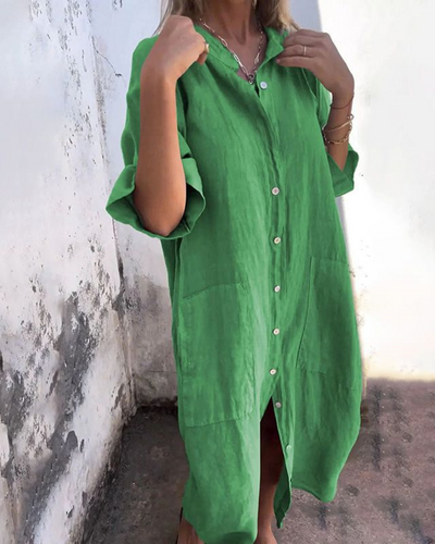 Sofia™ | Ibiza Stil Casual Skjortekjole