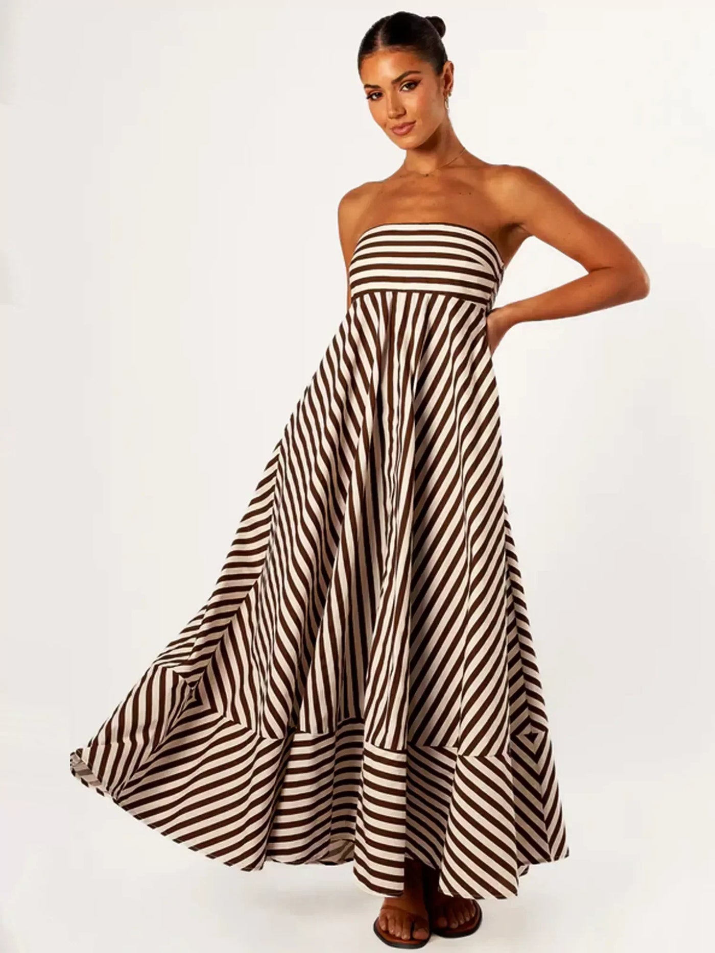 Damaris - Komfortabel Stilfuld Ruched Maxikjole