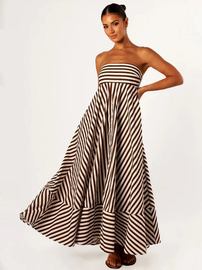 Damaris - Komfortabel Stilfuld Ruched Maxikjole