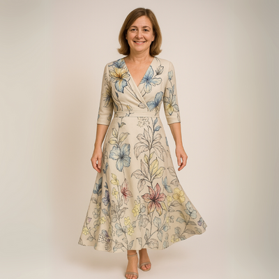 Emily – Luksuriøs Blomsterkjole
