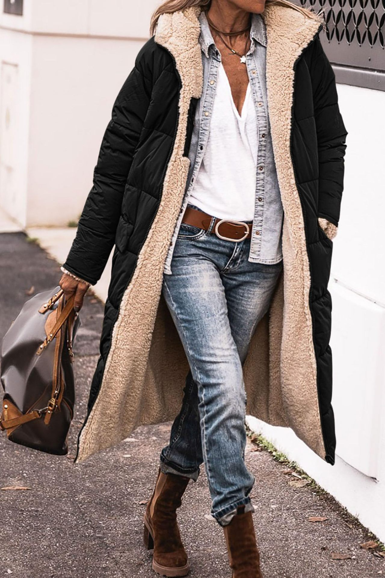 Johna – Luxe Reversible Sherpa Coat 