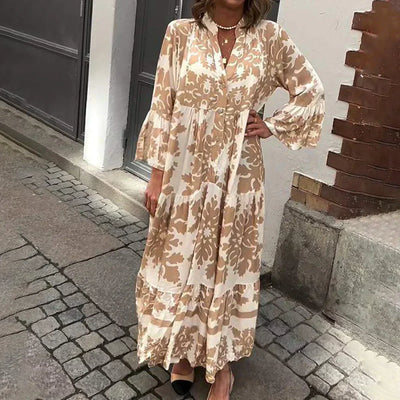 Avielle - Moderigtig Boho Maxikjole med Tryk