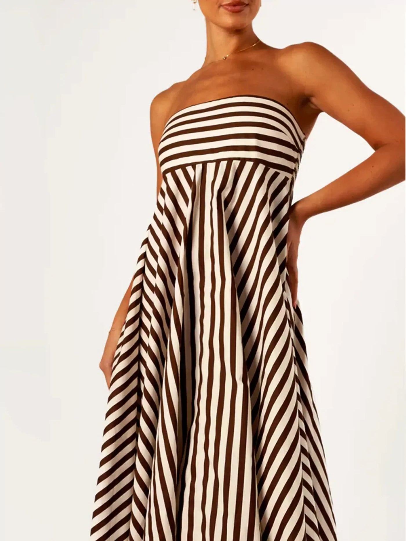 Damaris - Komfortabel Stilfuld Ruched Maxikjole