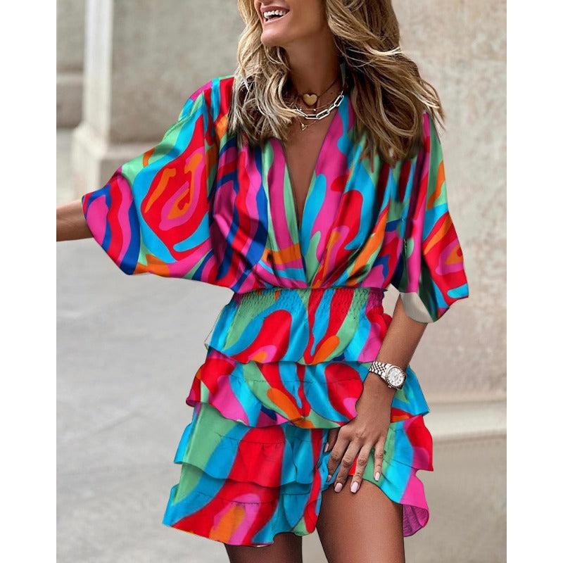 Francesca™ - Stilfuld kjole med print