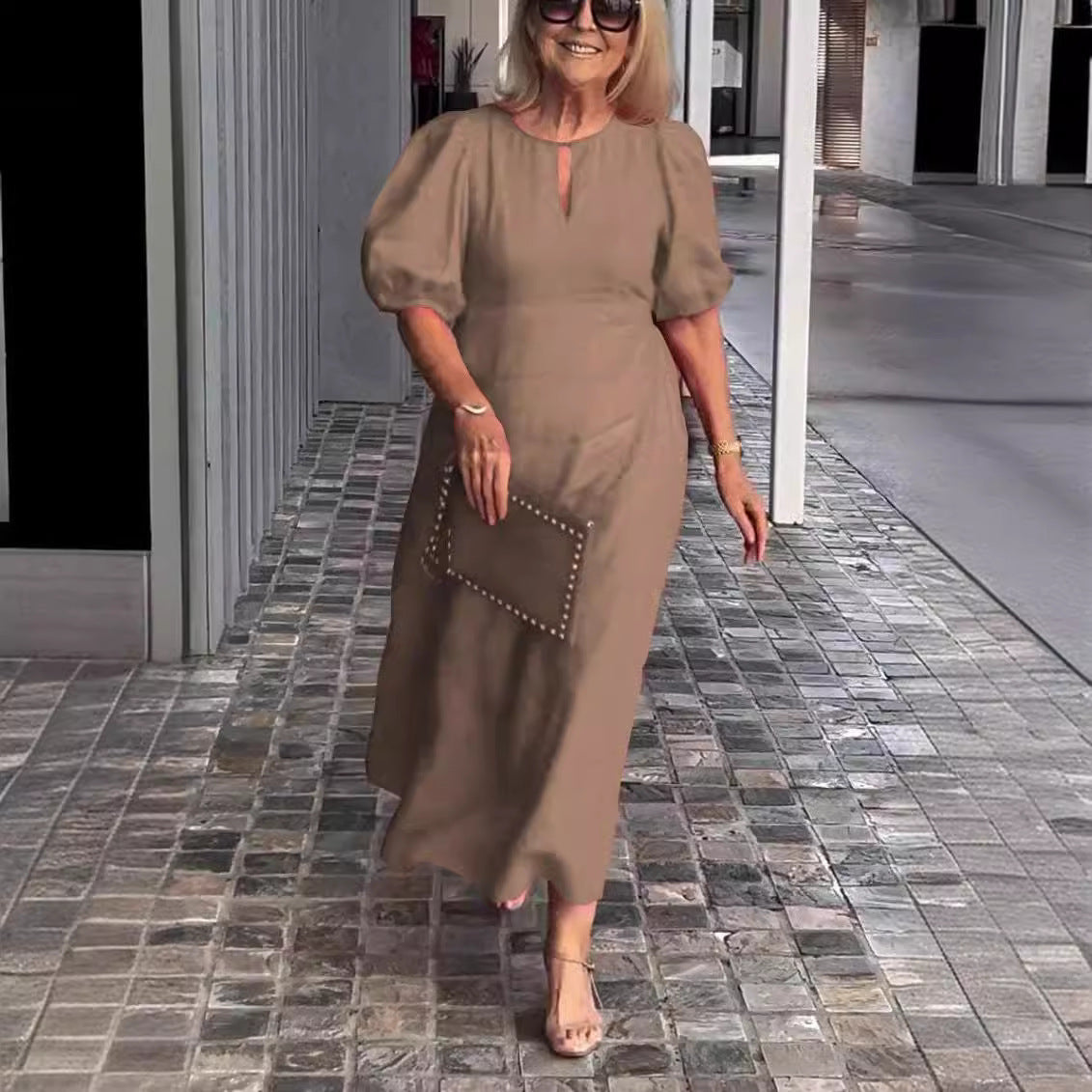 Frankie - Chic løs kjole med bobleærmer
