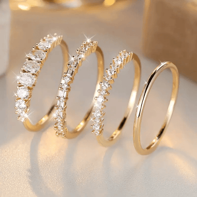 14 karat gyldne zirkonia stablingringe