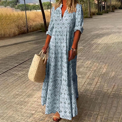 Alexa - Elegant, flagrende boho maxikjole