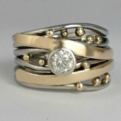 Royal - Vintage guldindlagt zirkoniaring 