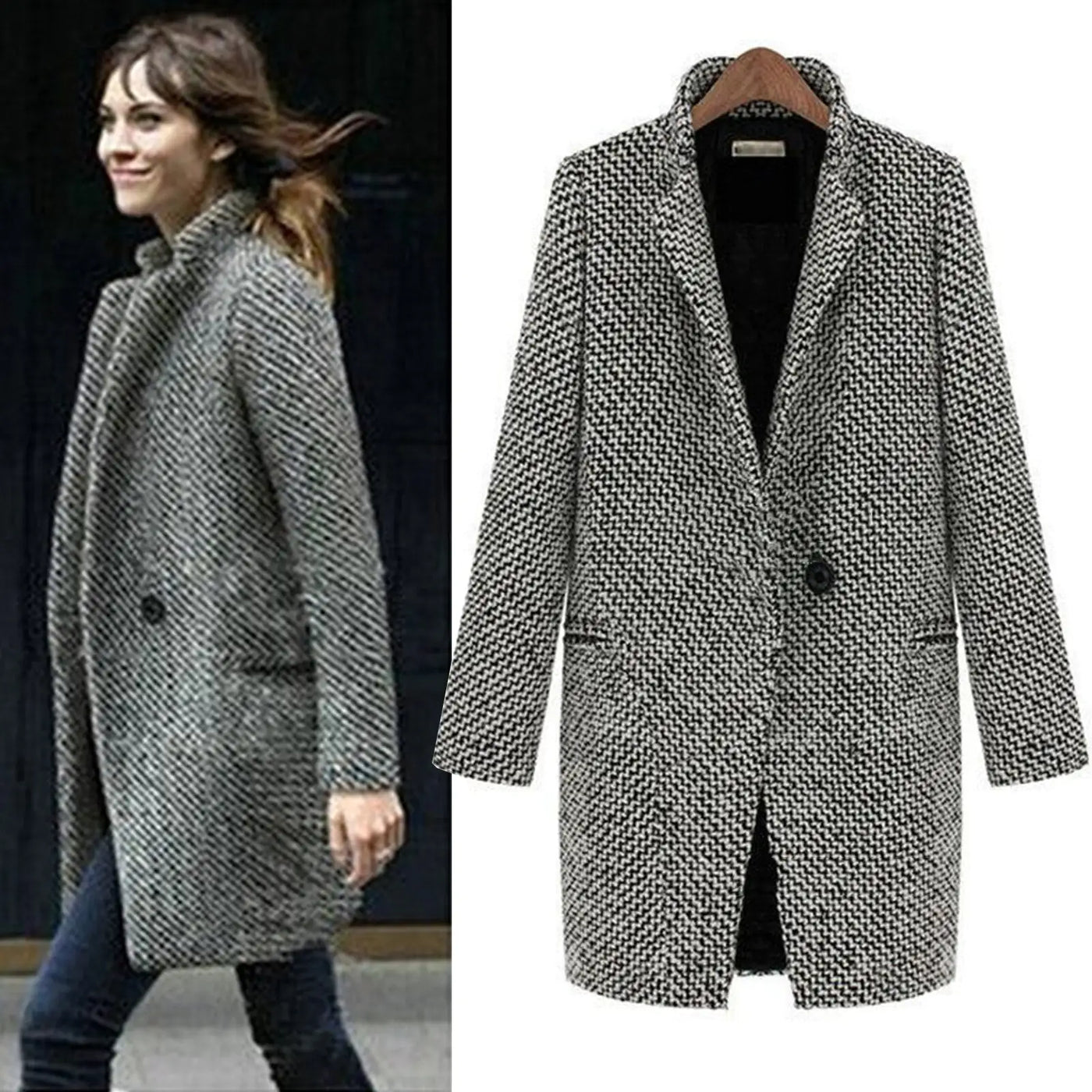 Evelyn - Chic uld vinterfrakke 