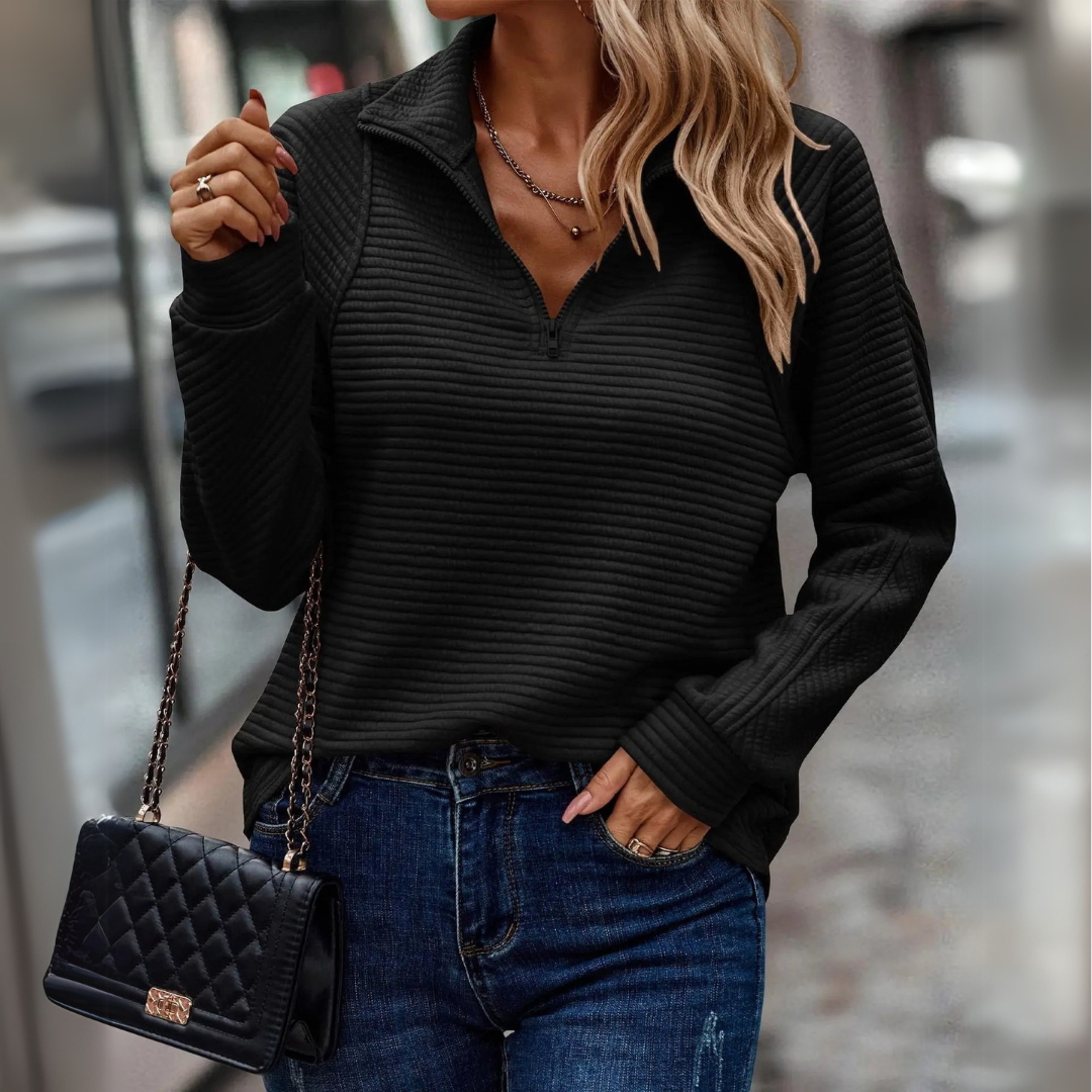 Suzanne - Pullover med lynlåsdetaljer