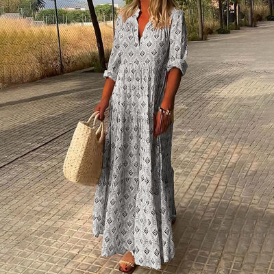 Alexa - Elegant, flagrende boho maxikjole