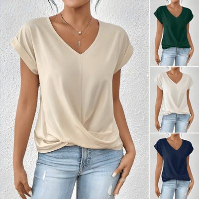 Maya – Top med V-hals og snoet front
