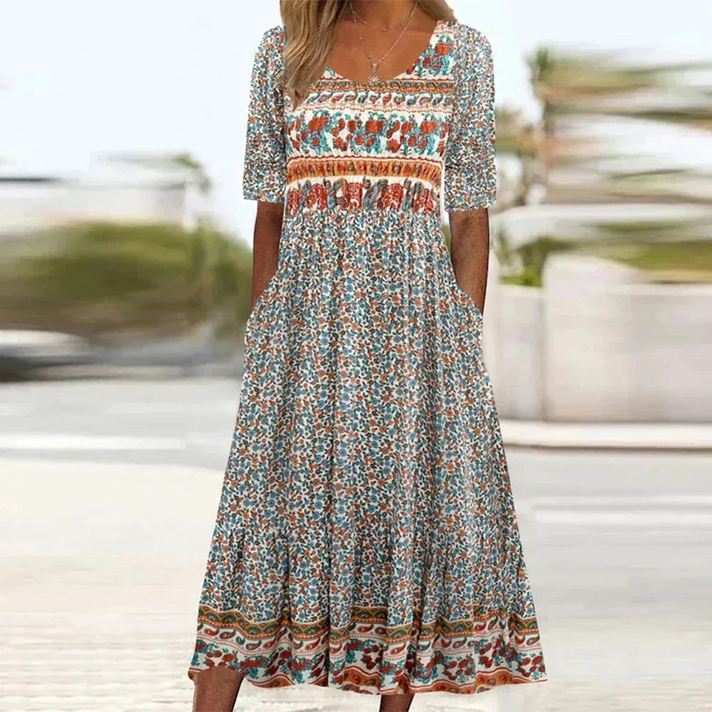 Sofia™ | Plus-size Blomstret Maxi Kjole