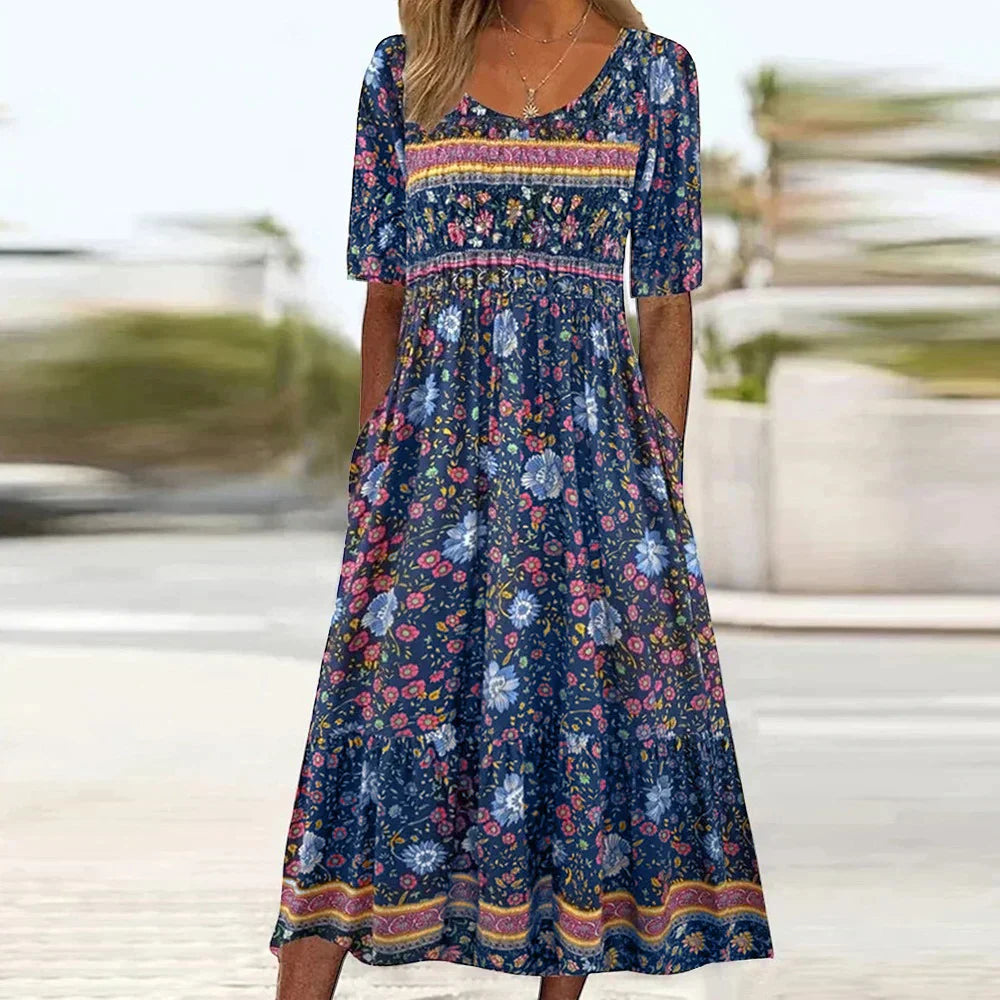 Sofia™ | Plus-size Blomstret Maxi Kjole