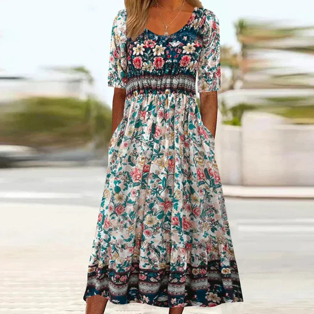 Sofia™ | Plus-size Blomstret Maxi Kjole