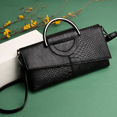 celine™ – struktureret sort håndtaske i læderlook
