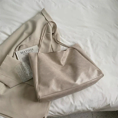 lisa™ – rummelig brun tote taske i læderlook