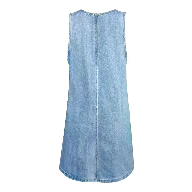 Clara | Praktisk og Let Denim Sommerkjole 