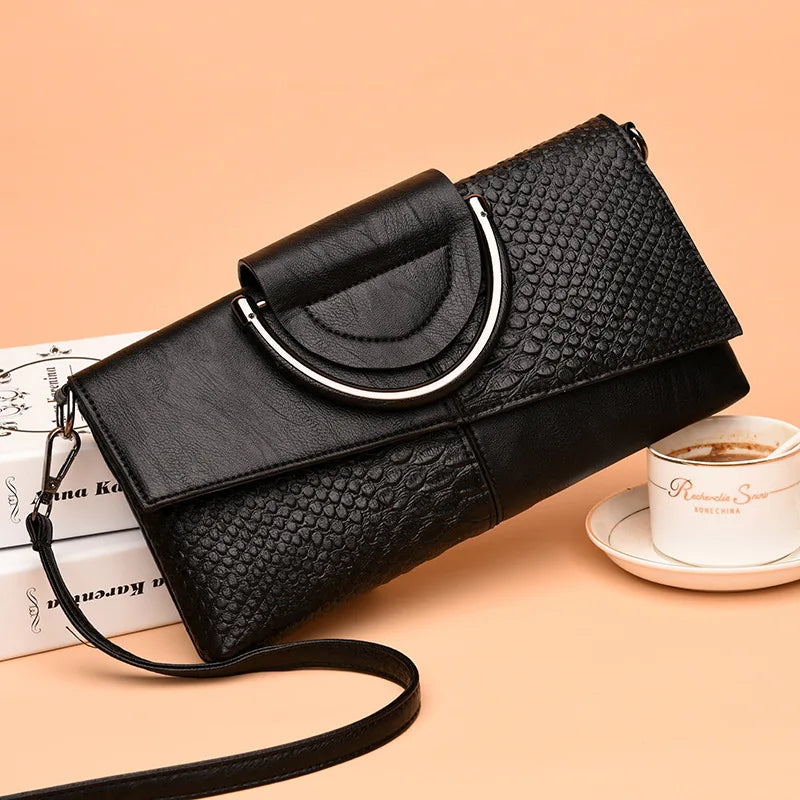 celine™ – struktureret sort håndtaske i læderlook