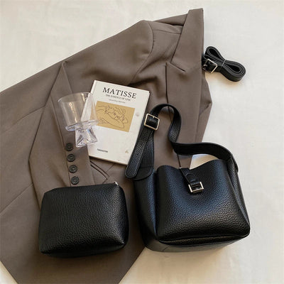 iris™ – moderne bucket taske i læderlook
