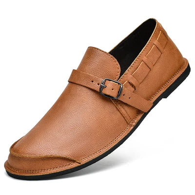 Læderloafers med spænder
