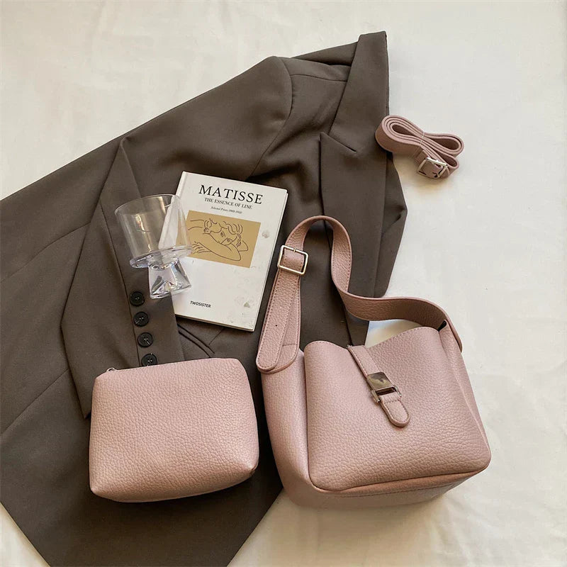 iris™ – moderne bucket taske i læderlook