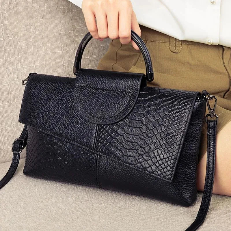 celine™ – struktureret sort håndtaske i læderlook