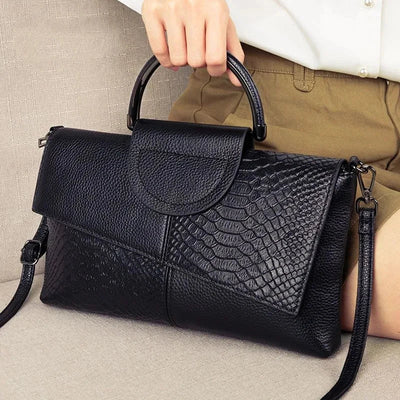 celine™ – struktureret sort håndtaske i læderlook