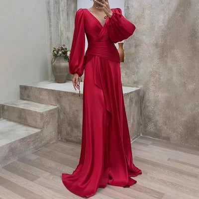 Aubrie - Elegant, flagrende maxikjole