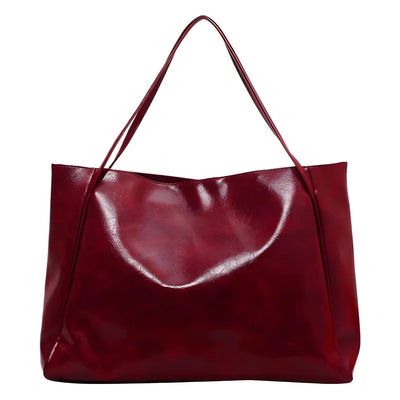 lisa™ – rummelig brun tote taske i læderlook