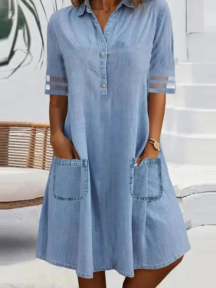 Rebekka | Denim Letvægtskjole 