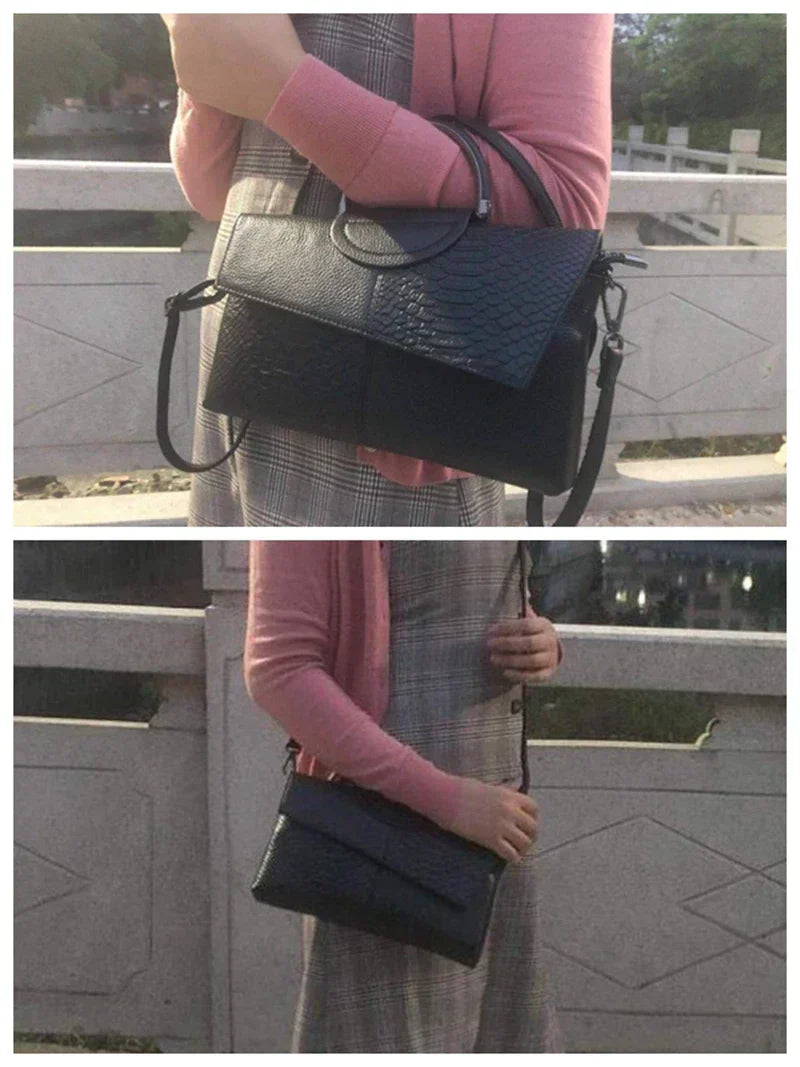 celine™ – struktureret sort håndtaske i læderlook
