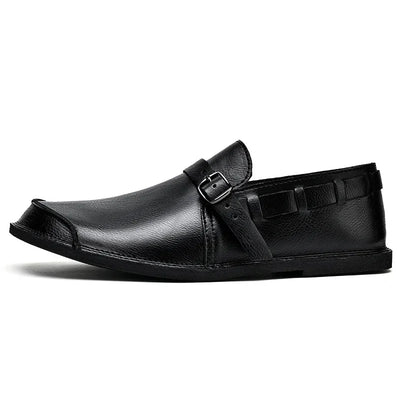 Læderloafers med spænder
