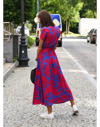 Violet – Blomsterprintet Wrap Midi-kjole